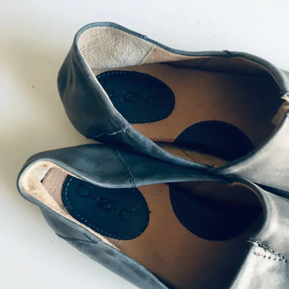 BOC 'Suree' Women's 7 Blue Leather Slip On Comfort Loafer Flat Shoe